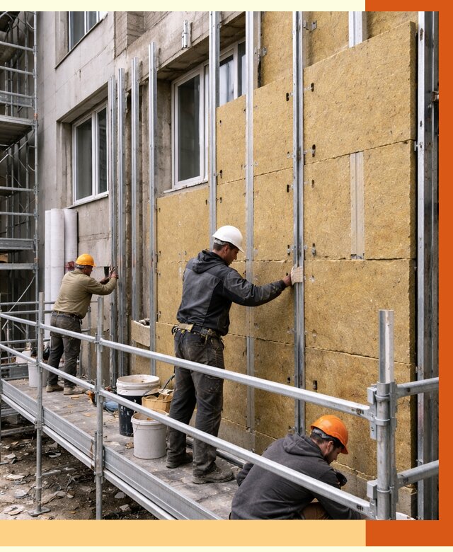 Утепление вентилируемого фасада в Ростове-на-Доне от 5840 руб/м2 — монтаж и утепление вентфасад | ТепломастерРст